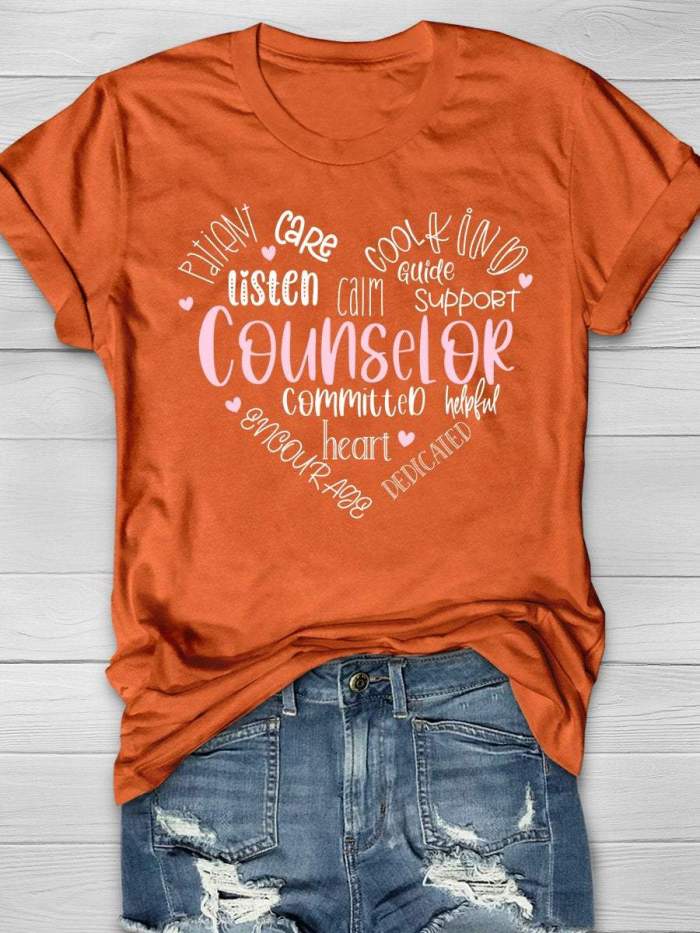 School Counselor Print Short Sleeve T-shirt