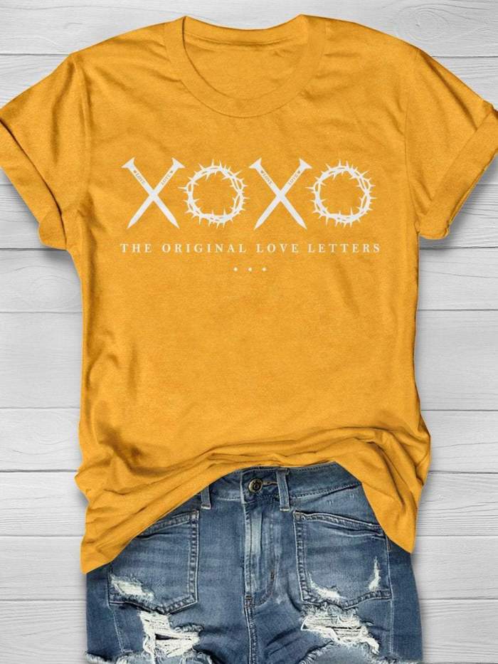 XOXO The Original Love Letters Print Short Sleeve T-shirt