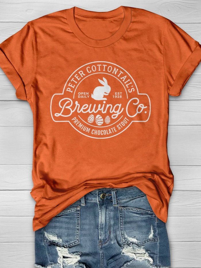 Peter Cottontail's Brewing Co Print Short Sleeve T-shirt