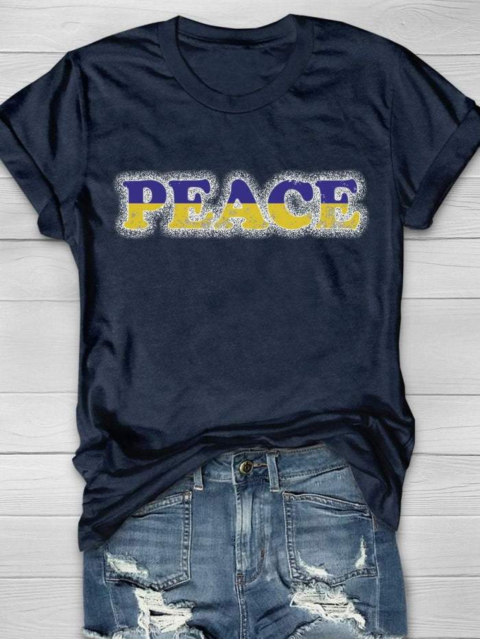 Peace Print Short Sleeve T-shirt