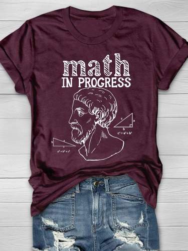 Math In Progress Print Short Sleeve T-shirt