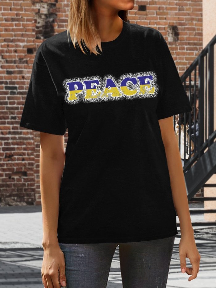 Peace Print Short Sleeve T-shirt