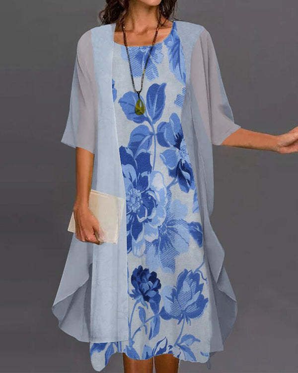 US$ 48.99 - Fashion Elegant Lace Chiffon Two Piece Dress - www ...