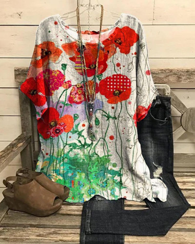 Women's Floral  Loose Top