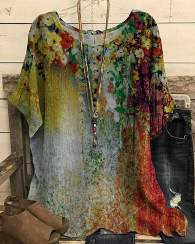 Women's Floral  Print Loose Top