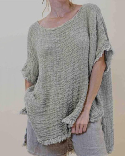 Linen Short Sleeve Top