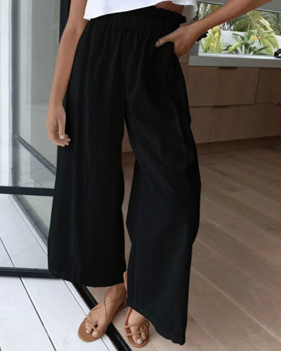 Casual Multicolor Loose Wide-Leg Pants