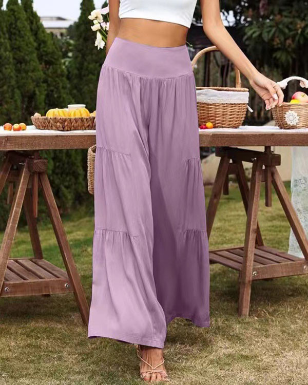 Casual Wide Leg Cotton High Waist Loose Pants