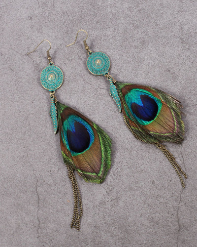 Peacock Feather Earrings