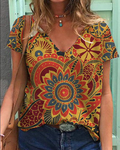 Paisley V-Neck Top