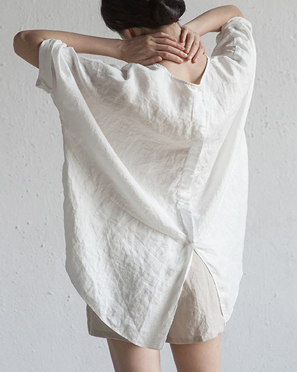 Comfortable Solid Linen Top