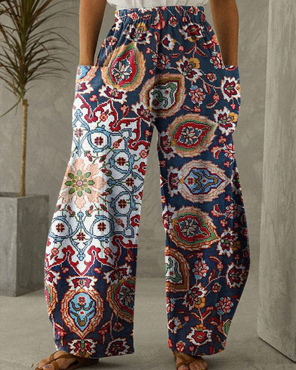 Women's Vintage Mandala Print Loose Pants