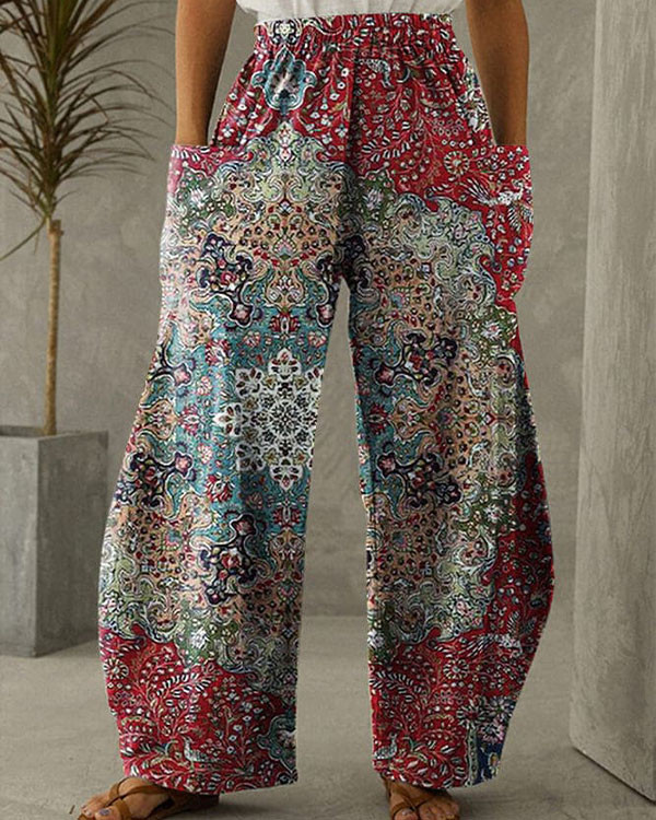 Women's Vintage Mandala Print Loose Pants