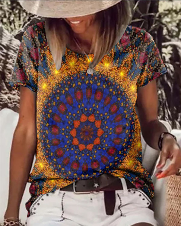 Mandala Floral Crewneck Top