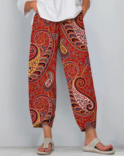 Women's  Paisley Floral Casual Loosen Pants