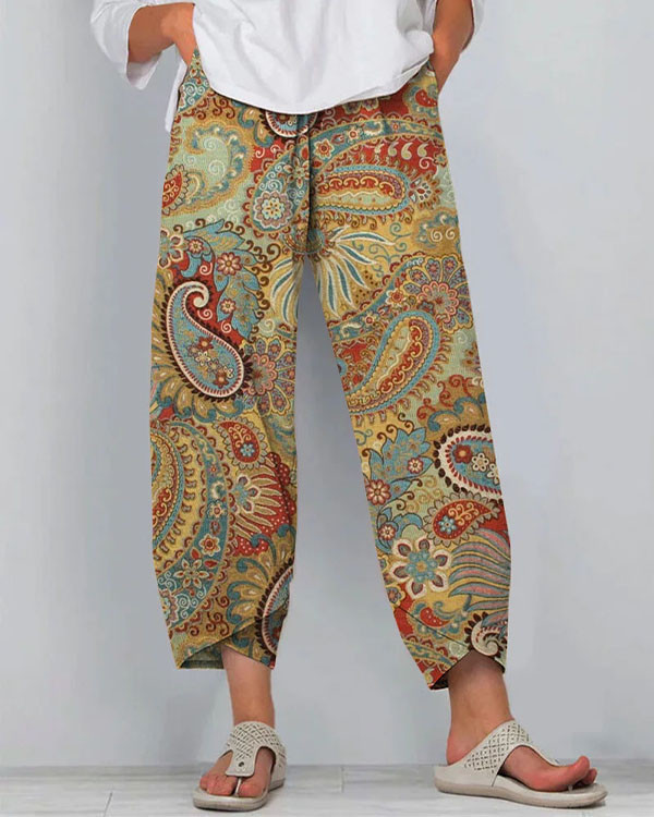 Women's  Paisley Floral Casual Loosen Pants