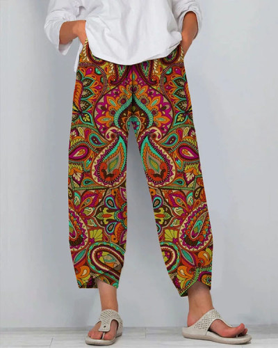 Women's  Paisley Floral Casual Loosen Pants