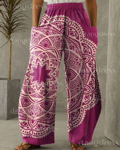 Women's Vintage Mandala Print Loose Pants