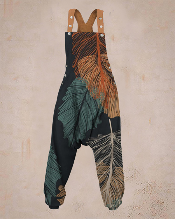 Casual Loose Printed Multicolor Harem Jumpsuit