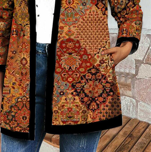 Mandala Print Loose Cardigan