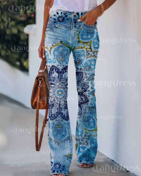 Women's  Mandala Print Jeans