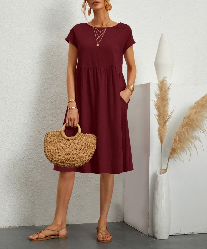 🔥 Last Day Promotion 49% OFF 🔥Women's Short Sleeve Cotton And Linen Dress