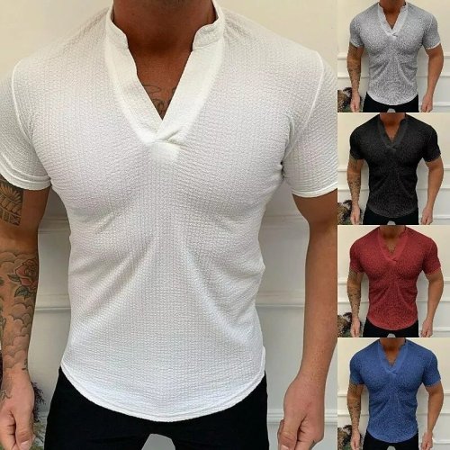 Men's Solid V-Neck T-Shirt