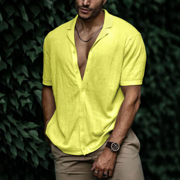 Men's Retro Casual Solid Color Top