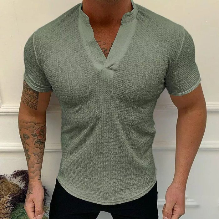 Men's Solid V-Neck T-Shirt