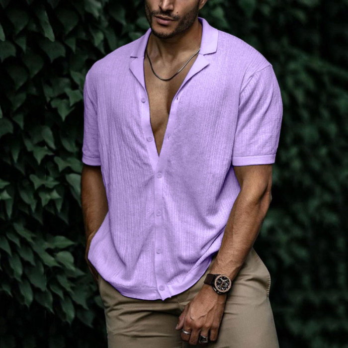 Men's Retro Casual Solid Color Top