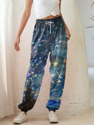 Women's Art Star Print Track Pants