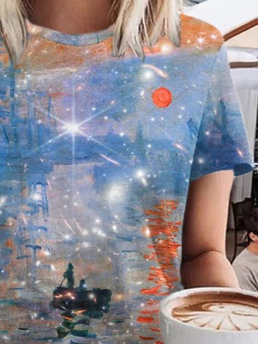 Oil Painting & Space Image T-Shirt