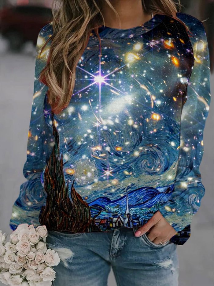 Women's Art Star Print Sweatshirt