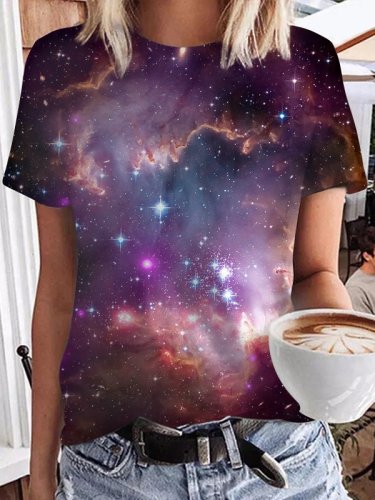 Women's Magellanic Cloud 3 Universe Starry Night Print T-Shirt