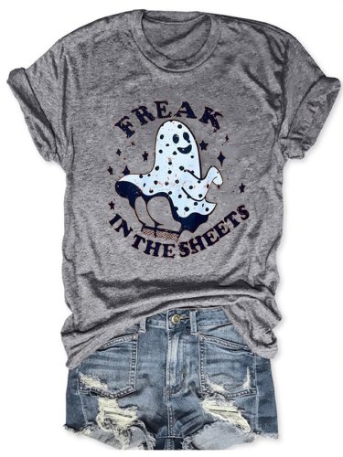 Freak In The Sheets Print Round Neck Casual T-Shirt