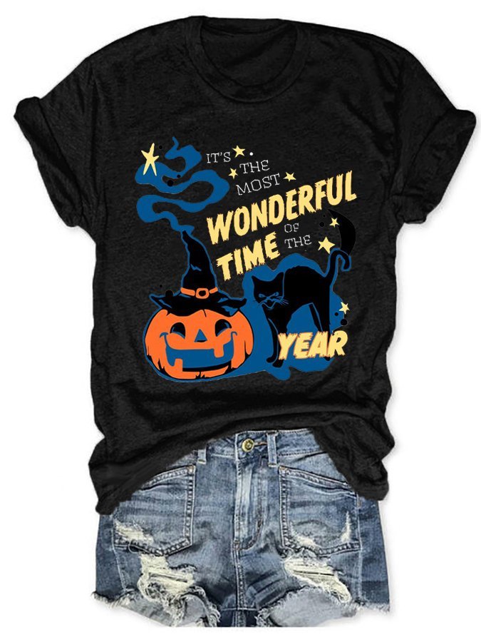 It's The Most Wonderful Time Of The Year  Print Casual T-Shirt