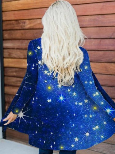 Women's Starry Sky Print Casaul Cardigan