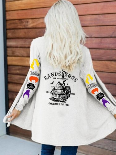 Fashion Print Long-Sleeve Casual Cardigan