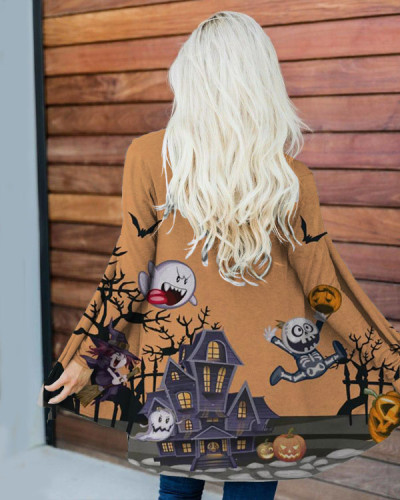 Women's Happy Halloween Loose Cardigan