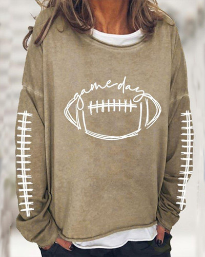 Women's Football Print Sweatshirt