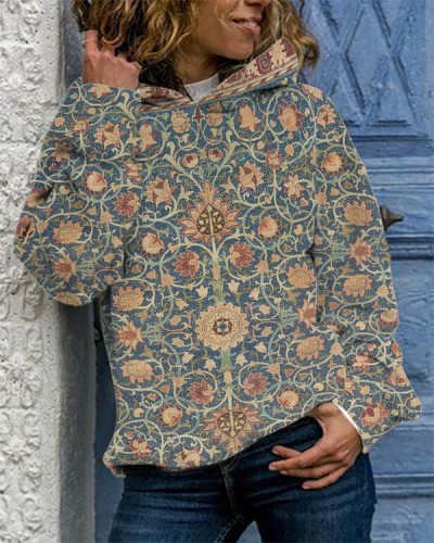 Casual Mandala Print Long Sleeve Sweatshirt