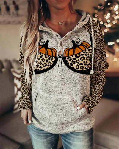 Women's Halloween Print Hoodie Long Sleeve Sweatshirt