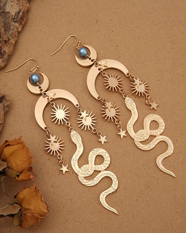 Bohemian Star Moon Sun Earrings