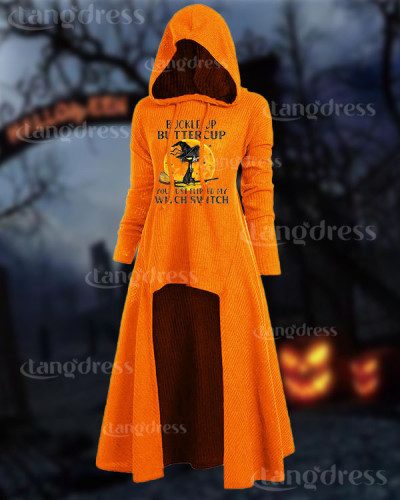 Women's Buckle Up Buttercup You Just Flipped My Witch Switch Print  Sweater
