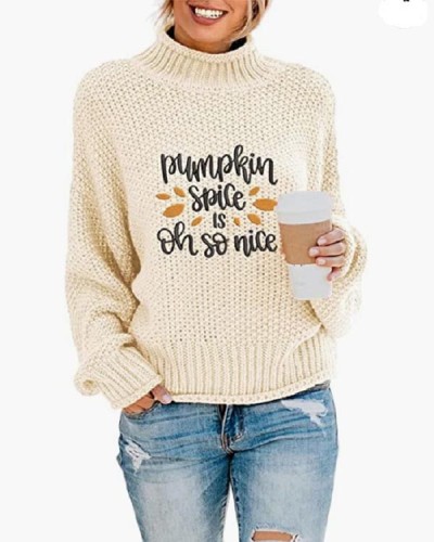 Embroidered Turtleneck Sweater