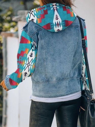 Vintage Print Denim Jacket