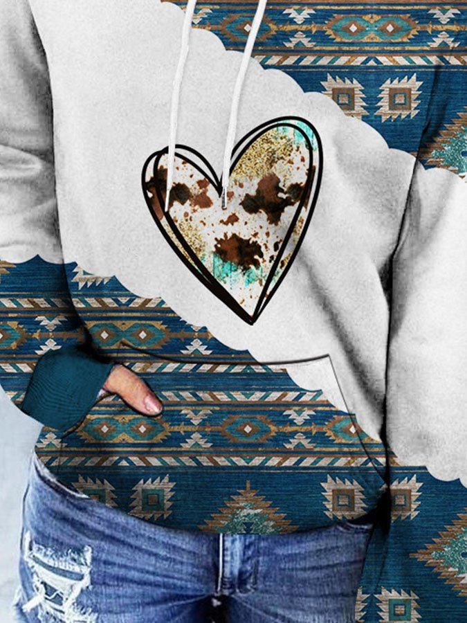 Vintage-Print Long-Sleeve Hoodie