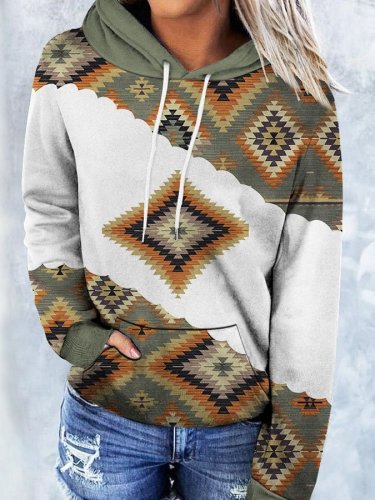 Vintage-Print Long-Sleeve Hoodie