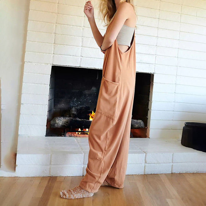 Clearence Sale 50% OFF🔥Wide Leg Jumpsuit with Pockets (Buy 2 Save More 5%OFF)