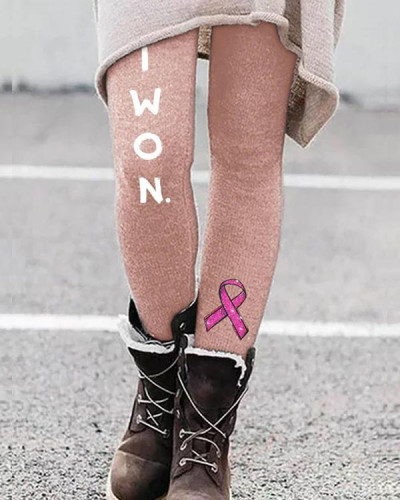 Breast Cancer I Won Print Leggings